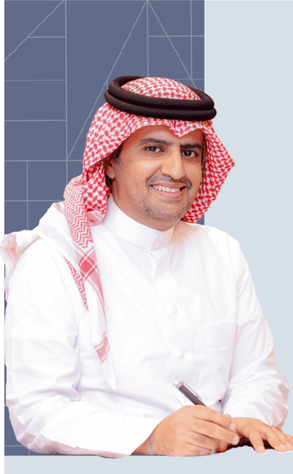 Eng. Salem Al-Sudees – Chief Executive Officer of Rezaik Al Gedrawy Contracting Company, leading the company’s vision with integrity, innovation, and performance. المهندس سالم السديس – الرئيس التنفيذي لشركة رزيق الجدراوي للمقاولات، يقود رؤية الشركة بنزاهة وابتكار وتميز في الأداء.